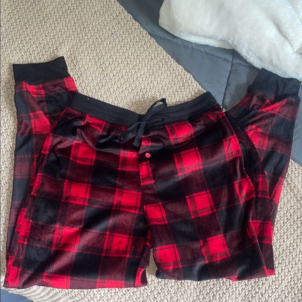 George Red and Black Plaid Lounge Pants